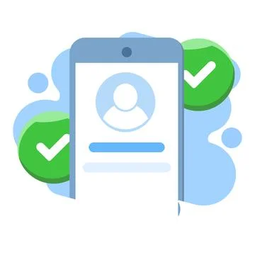 Concept of mobile app account successfully registered イラスト素材