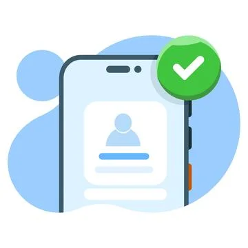 Concept of mobile app account successfully registered イラスト素材