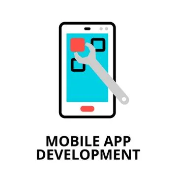 Concept of mobile app development icon Illustrazione stock