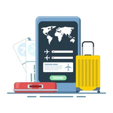 Concept Mobile application for buying tickets with a smartphone Stock Illustration
