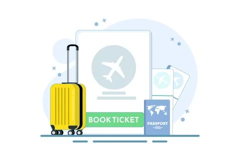 Concept Mobile application for buying tickets with a smartphone Stock Illustration