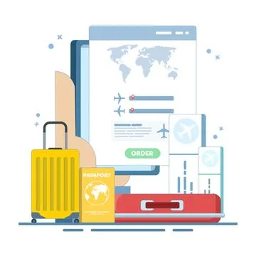 Concept Mobile application for buying tickets with a smartphone Stock Illustration