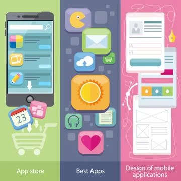 Concept of Mobile Application Store Stock Illustration