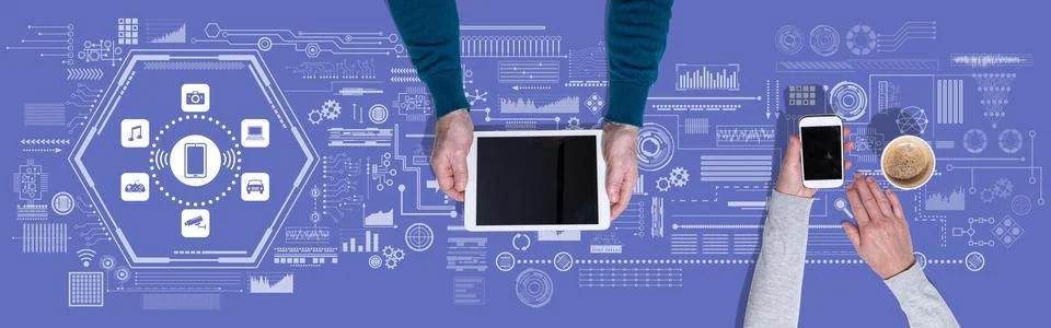 Concept of mobile applications Stock Photos