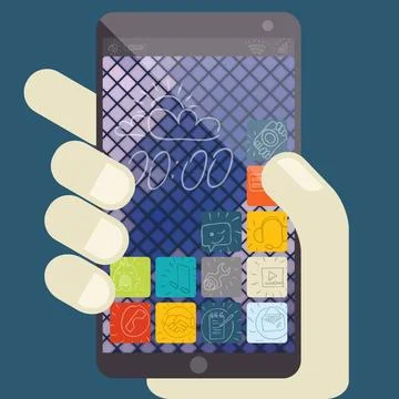 Concept For Mobile Apps, Flat Design Concept For Mobile Apps, Flat Design.... Stock Photos