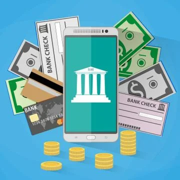 Concept for mobile banking Stock Illustration