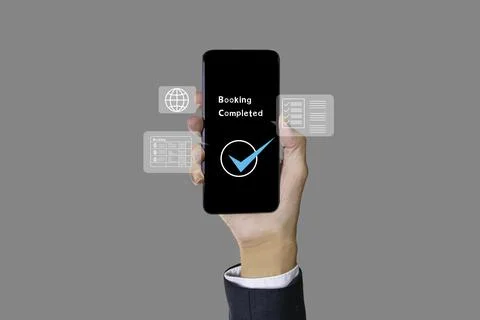 The concept of mobile banking payment is safe, convenient and fast in finan.. Stock Photos
