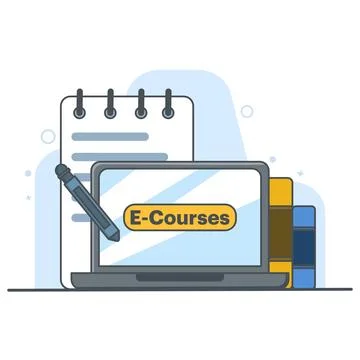 Concept of mobile learning, e-learning and online course application. Illustrazione stock