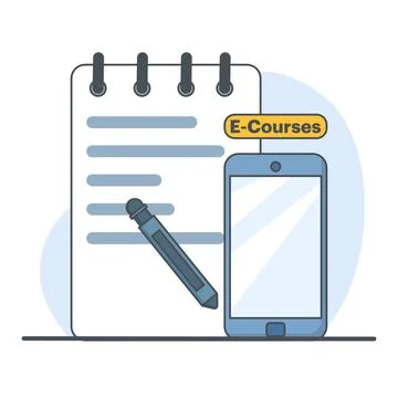 Concept of mobile learning, e-learning and online course application. Stock Illustration