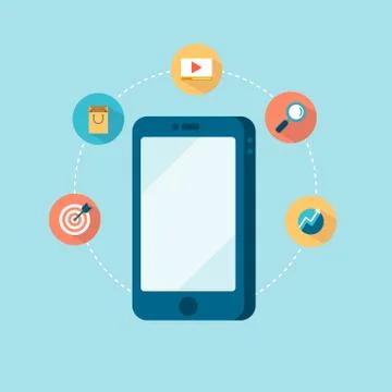 Concept of mobile marketing Stock Illustration