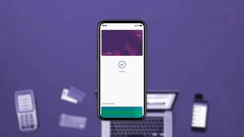Concept of Mobile Payments Processing With Facial Identification. Stock Footage 80067946