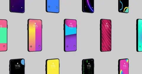 Concept of Mobile Phone App Promo with 3d mobile phone model. Background of Stock Footage 277168537