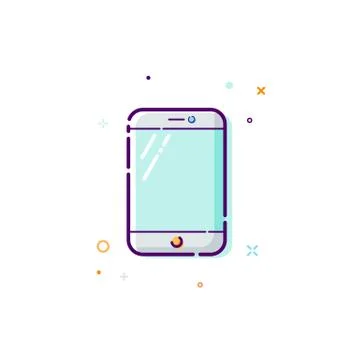 Concept of mobile phone icon. Thin line flat design Stock Illustration