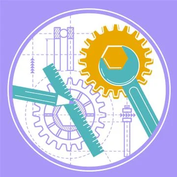 Concept of modeling linear style Stock Illustration