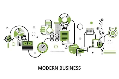 Concept of modern business process Stock Illustration