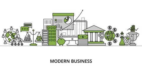 Concept of modern business process Stock Illustration