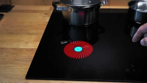 The concept of a modern induction hob, a modern kitchen for the future. Stock Footage 157269641