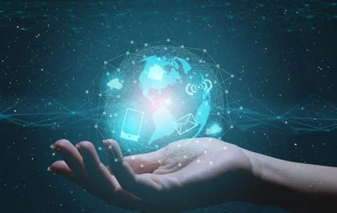 The concept of modern technologies and the development of the Internet, the f Stock Photos