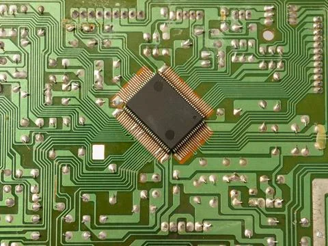 Concept of modern technology. Concept of electronics and microcircuits. Capac Stock Photos