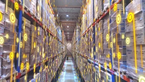 The concept of a modern warehouse in a factory. Visualization of modern Vidéo 230228885