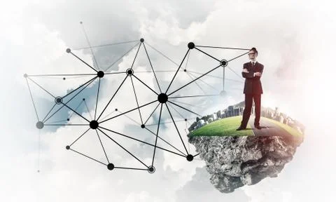 Concept of modern wireless technologies as effective tool for bu Stock Photos