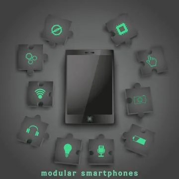 Concept of Modular smartphone. Background Illustation. Stock Illustration