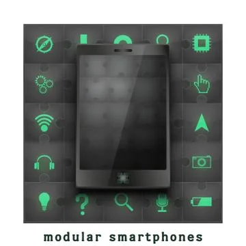 Concept of Modular smartphone. Illustrazione stock