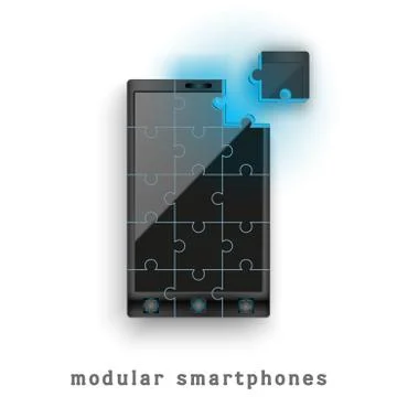 Concept of Modular smartphone. Stock Illustration