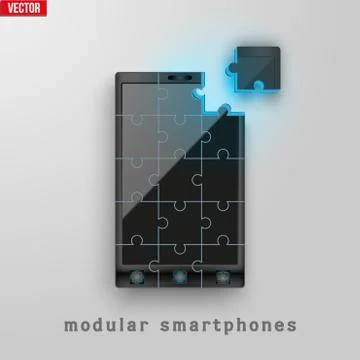 Concept of Modular smartphone. Illustrazione stock