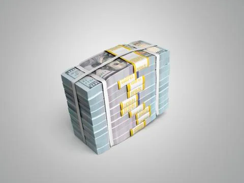 Concept of money Deposite Big Stack of dollar bills Cash With Bow 3d render o Stock Illustration