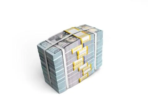 Concept of money Deposite Big Stack of dollar bills Cash With Bow 3d render o イラスト素材