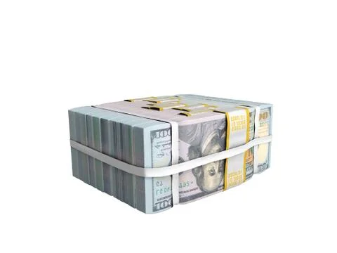 Concept of money Deposite Big Stack of dollar bills Cash With Bow 3d render o Stock Illustration