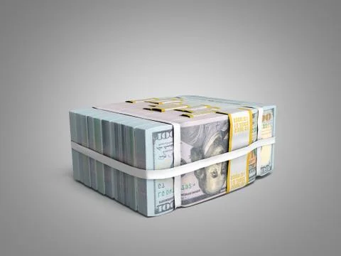 Concept of money Deposite Big Stack of dollar bills Cash With Bow 3d render o Stock Illustration