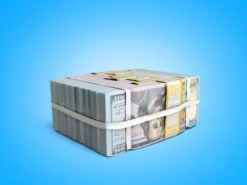 Concept of money Deposite Big Stack of dollar bills Cash With Bow 3d render o イラスト素材
