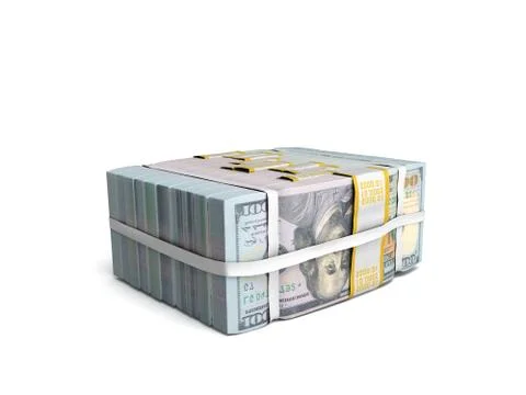 Concept of money Deposite Big Stack of dollar bills Cash With Bow 3d render o イラスト素材
