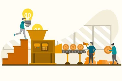 Concept for money making ideas Illustrazione stock