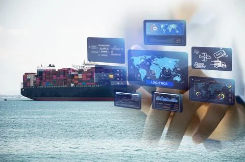 The concept of the most efficient transportation management system, interna.. Stock Photos