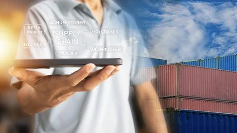 The concept of the most efficient transportation management system, interna.. Stock Photos