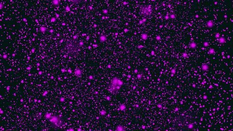 Concept motion design purple dots move on a dark background. Technology graphics Stock Illustration