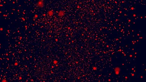 Concept motion design red dots move on a dark background. Technology graphics Stock Illustration