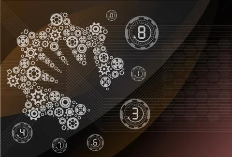 The concept of motion. human hand starts the mechanism Stock Illustration