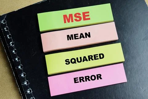 Concept of MSE - Mean Squared Error write on sticky notes Stock Photos