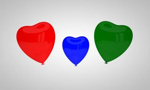 The concept of multi-colored balloons in form of hearts Stock-Illustration