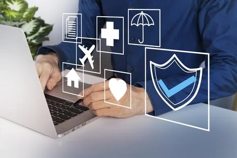 The concept of multi-risk insurance system, health insurance, travel insura.. Stock Photos