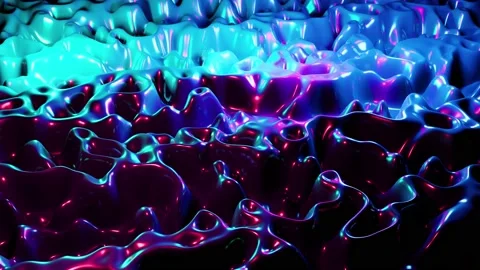 Concept Multicolor Liquid Pattern. Purple Blue Wavy Reflection Surface Macro Video stock 138769643