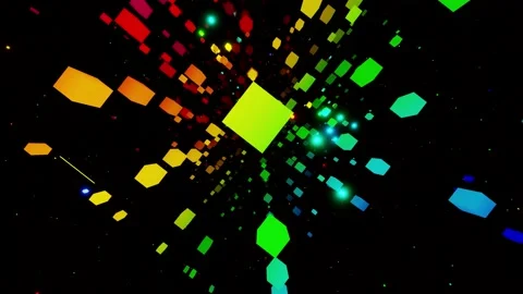 Concept of multicolored information data flow.Vj loop fly through 3d space with Stock Footage 159568769