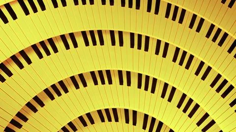 Concept of music, endless rotating wheel with piano keys. Design. Spinning Stock Illustration