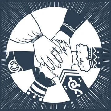 Concept of national unity  black Stock Illustration