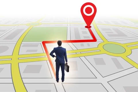 Concept of navigation in the city Stock Photos