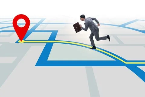 Concept of navigation in the city Stock Photos